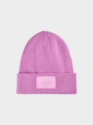4F Czapka beanie uniseks - różowa Uniwersalny. Czerwone czapki męskie 4f, na zimę, bez wzorów, z syntetyku, klasyczne. Za 49.99 zł.
