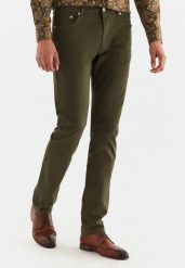 PAKO LORENTE – Spodnie męskie zielone P22SF-WX-022-Z-S. Zielone eleganckie spodnie męskie Pako Lorente, bez wzorów, z bawełny, casualowe. Za 99.99 zł.