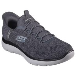 Buty do chodzenia sneakersy męskie, Skechers Slip-Ins: Summits - Key Pace. Czarne buty sportowe na co dzień męskie Skechers, m, bez wzorów, z materiału, casualowe, bez ramiączek, bez kaptura, trekkingowe. Za 329.99 zł.