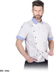 MARCATO - Bluza kucharska z krótkim rękawem, męska w kolorze biel wełny - biały M. Białe bluzy nierozpinane męskie Reis, m, bez wzorów, z wełny, bez ramiączek, bez kaptura. Za 158.20 zł.