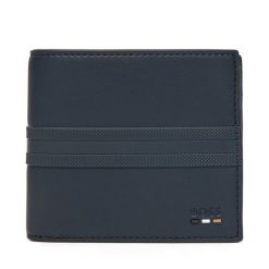 Portfel BOSS. Niebieskie portfele męskie Boss, bez wzorów. Za 269.99 zł.