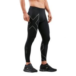 Legginsy kompresyjne 2XU Light Speed. Czarne legginsy męskie 2XU, bez wzorów, do biegania. Za 678.00 zł.