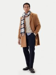 Tommy Hilfiger Płaszcz wełniany MW0MW40768 Brązowy Regular Fit. Brązowe płaszcze męskie Tommy Hilfiger, na zimę, m, bez wzorów, z wełny, bez kaptura. Za 1,799.00 zł.