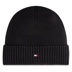 Czapka Tommy Hilfiger. Czarne czapki męskie Tommy Hilfiger, na zimę, bez wzorów. Za 119.99 zł.