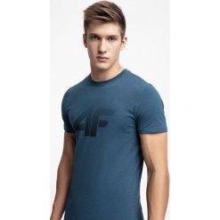 T-shirt męski TSM301 - denim melanż. T-shirty męskie marki 4f. W wyprzedaży za 39.99 zł.