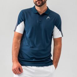 Koszulka polo męska CLUB 22 Tech. Czarne koszulki polo męskie Head, m, bez wzorów, z materiału, sportowe, bez kołnierzyka, bez ramiączek. Za 159.99 zł.