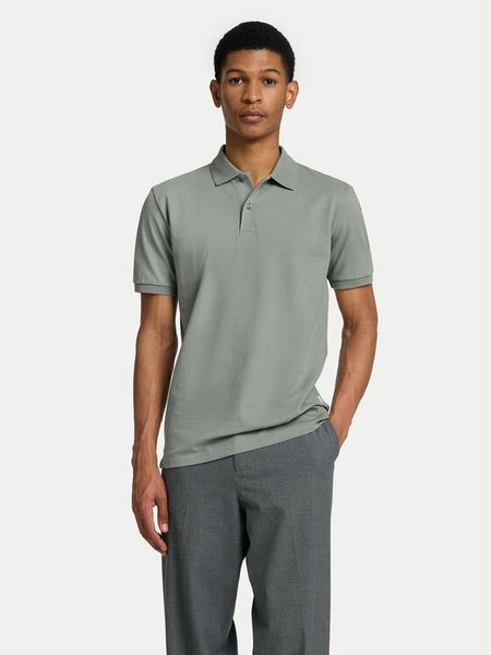 Selected Homme Polo 16095851 Zielony Slim Fit. Zielone koszulki polo męskie Selected Homme, m, bez wzorów, z bawełny, bez kołnierzyka, bez ramiączek. Za 59.99 zł.