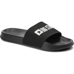 Czarne Klapki Big Star Męskie Wodoodporne Buty. Czarne klapki i japonki męskie Big Star, z aplikacjami, ze skóry. Za 79.99 zł.