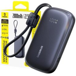 Powerbank Baseus 20000 mAh 22.5W USB-C USB-A z kablem USB-C lightning. Czarne powerbanki Baseus. Za 139.00 zł.