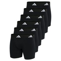 Bokserki Active Flex Cotton 6 pak. Czarne bokserki męskie ADIDAS, m, bez wzorów, z bawełny. Za 338.00 zł.