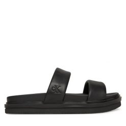 Klapki Calvin Klein Jeans. Czarne klapki i japonki męskie Calvin Klein Jeans, bez wzorów, z jeansu. Za 219.99 zł.