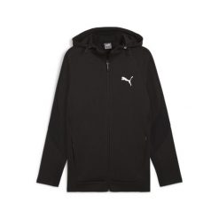 Męska rozpinana bluza z kapturem EVOSTRIPE PUMA Black. Czarne bluzy z kapturem męskie Puma, m, bez wzorów, z kapturem. Za 199.99 zł.