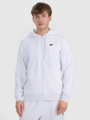 4F Bluza dresowa rozpinana z kapturem męska - szara 3XL. Szare bluzy rozpinane męskie 4f, m, bez wzorów, z bawełny, sportowe, bez ramiączek, z kapturem. Za 169.99 zł.