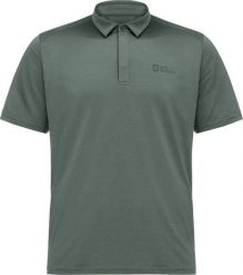 Jack Wolfskin Jack Wolfskin Delfami Polo Shirt 1809801-6000 Czarne S. Czarne koszulki polo męskie Jack Wolfskin, m, bez wzorów, bez kołnierzyka, bez ramiączek. Za 187.46 zł.
