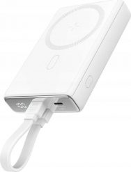 Powerbank Joyroom Powerbank Joyroom JR-PBM01 MagSafe 10000mAh 20W z podstawką + kabel Lightning / USB-C biały. Białe powerbanki Joyroom. Za 106.75 zł.