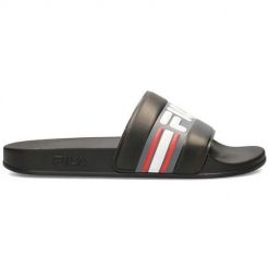 Klapki męskie Fila Oceano Slipper. Czarne buty trekkingowe męskie Fila, bez wzorów, z materiału. Za 257.00 zł.
