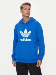 Adidas Bluza adicolor Classics Trefoil IZ1855 Niebieski Regular Fit. Niebieskie bluzy nierozpinane męskie ADIDAS, m, bez wzorów, z bawełny, bez ramiączek, bez kaptura. Za 209.99 zł.
