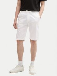 Tom Tailor Szorty materiałowe 1044715 Biały Regular Fit. Białe szorty męskie Tom Tailor, bez wzorów, z bawełny. Za 129.99 zł.