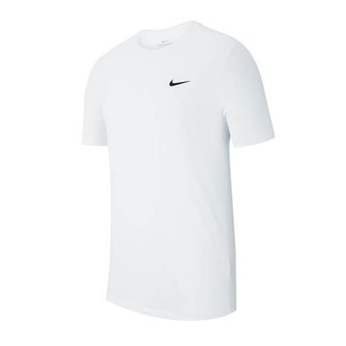 Koszulka sportowa męska Nike Dry Tee Crew Solid. Białe t-shirty sportowe męskie Nike, m, bez wzorów, sportowe, bez ramiączek. Za 203.99 zł.