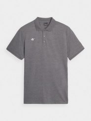 4F Koszulka polo regular męska - szara XXL. Szare koszulki polo męskie 4f, m, bez wzorów, z bawełny, klasyczne, bez kołnierzyka, bez ramiączek. Za 99.99 zł.
