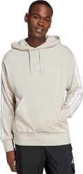 Bluza męska adidas Essentials 3-Stripes French Terry Hoodie beżowa JE6367 M. Brązowe bluzy nierozpinane męskie ADIDAS, m, bez wzorów, bez ramiączek, bez kaptura. Za 278.99 zł.