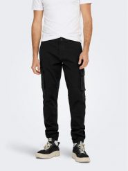 Only & Sons Spodnie materiałowe 22016687 Czarny Tapered Fit. Czarne spodnie na co dzień męskie Only & Sons, bez wzorów, z bawełny. Za 169.99 zł.