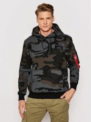 Alpha Industries Bluza Print Camo 178318C Szary Regular Fit. Szare bluzy nierozpinane męskie Alpha Industries, m, bez wzorów, z bawełny, bez ramiączek, bez kaptura. Za 269.00 zł.