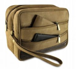 Skórzana saszetka do ręki Always Wild [DH] S1-2-R j. brązowa. Brązowe saszetki męskie Always Wild, bez wzorów, z nubiku. Za 64.00 zł.