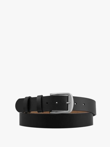 Czarny pasek męski ze skóry licowej. Czarne paski męskie Ryłko, bez wzorów, ze skóry, eleganckie. Za 129.99 zł.