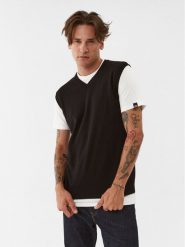United Colors Of Benetton Sweter 1002U400L Czarny Regular Fit. Czarne kardigany męskie United Colors Of Benetton, l, bez wzorów, z wełny, bez ramiączek. Za 209.99 zł.