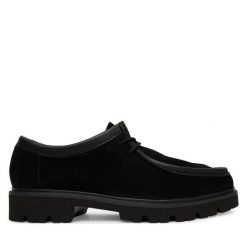 Półbuty Clarks. Czarne codzienne półbuty męskie Clarks, bez wzorów, bez obcasa, bez zapięcia. Za 519.99 zł.