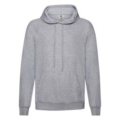 Lekka Męska Bluza Z Kapturem. Szare bluzy nierozpinane męskie Fruit of the Loom, m, bez wzorów, bez ramiączek, z kapturem. Za 57.99 zł.