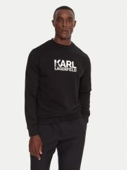 KARL LAGERFELD Bluza 705091 554917 Czarny Regular Fit. Czarne bluzy nierozpinane męskie KARL LAGERFELD, m, bez wzorów, z bawełny, bez ramiączek, bez kaptura. Za 439.99 zł.