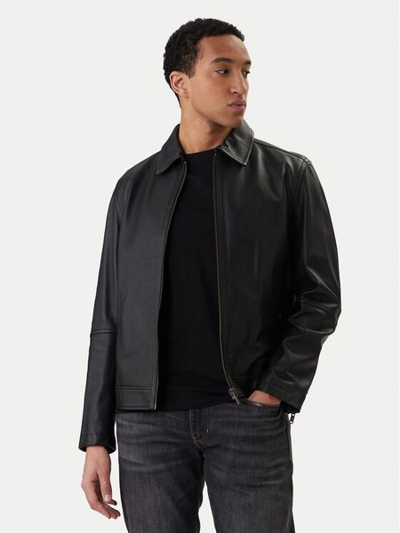 BOSS Kurtka skórzana Jogear 50552141 Czarny Regular Fit. Czarne kurtki męskie Boss, m, bez wzorów, ze skóry, bez ramiączek, bez kaptura. Za 1,849.00 zł.