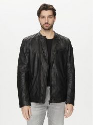 Mustang Kurtka skórzana Rivo 310-24-050 Czarny Regular Fit. Czarne kurtki męskie Mustang, m, bez wzorów, ze skóry, bez ramiączek, bez kaptura. Za 839.99 zł.