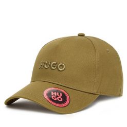 Czapka z daszkiem HUGO. Zielone czapki męskie Hugo, bez wzorów. Za 109.99 zł.