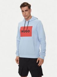 Hugo Bluza Duratschi223 50473168 Niebieski Regular Fit. Niebieskie bluzy nierozpinane męskie Hugo, m, bez wzorów, z bawełny, bez ramiączek, bez kaptura. Za 409.99 zł.