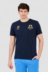 LA MARTINA Granatowy t-shirt Jersey. Niebieskie t-shirty męskie La Martina, l, bez wzorów, z jersey, bez kołnierzyka, bez ramiączek. W wyprzedaży za 269.99 zł.