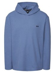 BOSS Bluza Waffle 50535885 Błękitny Regular Fit. Niebieskie bluzy nierozpinane męskie Boss, m, bez wzorów, z bawełny, bez ramiączek, bez kaptura. Za 299.99 zł.