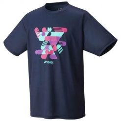 Koszulka sportowa męska Yonex Unisex Practice T-shirt. Niebieskie t-shirty sportowe męskie YONEX, m, bez wzorów, sportowe, bez ramiączek. Za 208.00 zł.