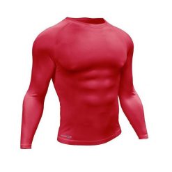 Dżersej z długim rękawem Precision Essential Baselayer. Czerwone koszulki męskie z długim rękawem Precision, bez wzorów, z dżerseju, sportowe, bez kołnierzyka, bez ramiączek. Za 197.00 zł.