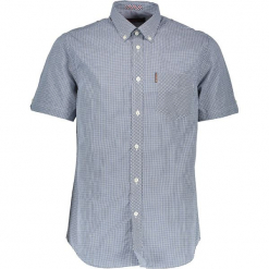 Koszula "Gingham" - Regular fit - w kolorze niebiesko-białym. Białe koszule męskie Ben Sherman, w kratkę, z bawełny, button down. W wyprzedaży za 130.95 zł.