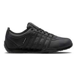 Buty sportowe męskie K-Swiss Arvee 1.5 klasyczne sneakersy ze skórzaną cholewką. Czarne sztyblety męskie K-SWISS, bez obcasa, bez zapięcia. Za 229.00 zł.