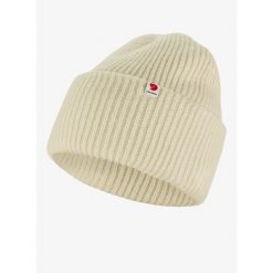 Czapka zimowa Fjallraven Heavy Beanie - chalk white. Białe czapki męskie Fjällräven, na zimę, bez wzorów, sportowe. Za 266.99 zł.