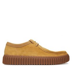 Półbuty Clarks. Żółte codzienne półbuty męskie Clarks, bez wzorów, bez obcasa, bez zapięcia. Za 379.99 zł.