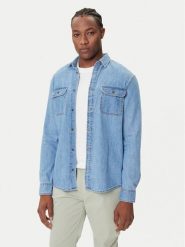 Tommy Jeans Koszula jeansowa DM0DM21727 Niebieski Regular Fit. Niebieskie koszule męskie Tommy Jeans, m, bez wzorów, z bawełny, bez kołnierzyka, bez ramiączek. Za 289.99 zł.