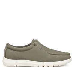 Półbuty Geox. Brązowe codzienne półbuty męskie Geox, bez wzorów, bez obcasa, bez zapięcia. Za 269.99 zł.