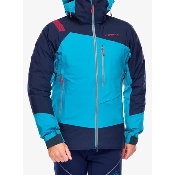 Kurtka z membraną męska La Sportiva Alpine Guide GTX Jkt. Niebieskie kurtki męskie La Sportiva, m, bez wzorów, bez ramiączek, bez kaptura. Za 1,994.99 zł.