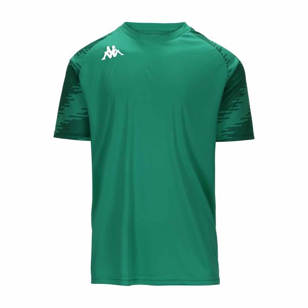 Koszulka Kappa Daverno. Zielone t-shirty sportowe męskie Kappa, bez wzorów, sportowe, bez ramiączek. Za 168.50 zł.