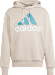 Adidas Bluza męska adidas Essentials French Terry Big Logo Hoodie beżowa IJ8584 L. Brązowe bluzy nierozpinane męskie ADIDAS, l, bez wzorów, bez ramiączek, bez kaptura. Za 212.76 zł.